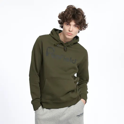 PENFIELD BEAR CHEST PRINT HOODED BB SWEAT FOREST NIGHT