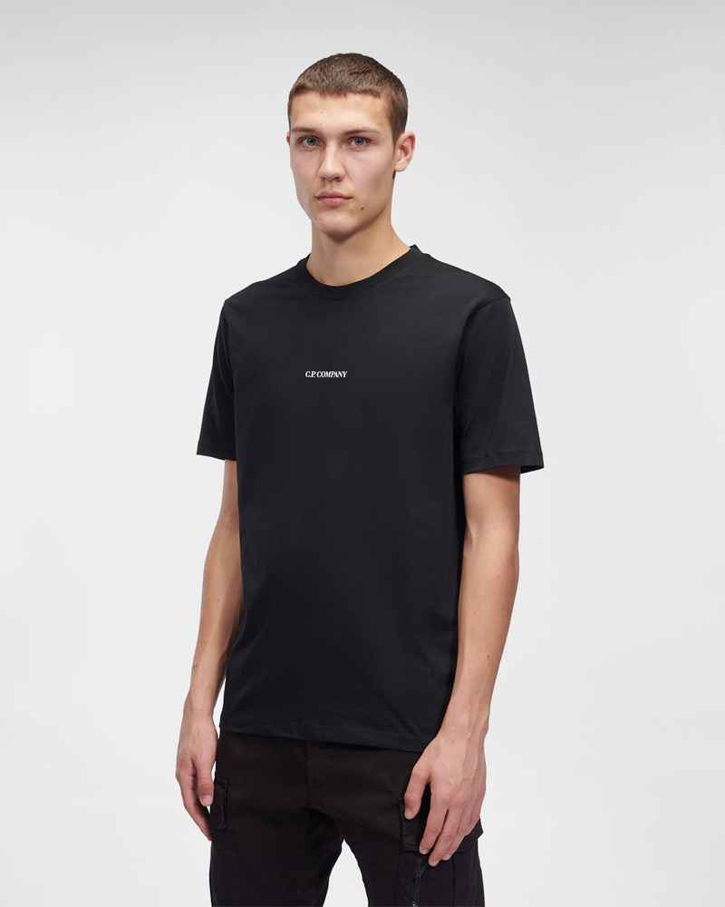 C.P. COMPANY 30/1 JERSEY COMPACT LOGO T-SHIRT BLACK